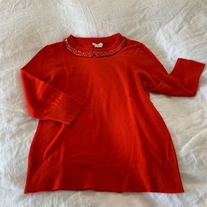 KATE SPADE - Coral jeweled sweater